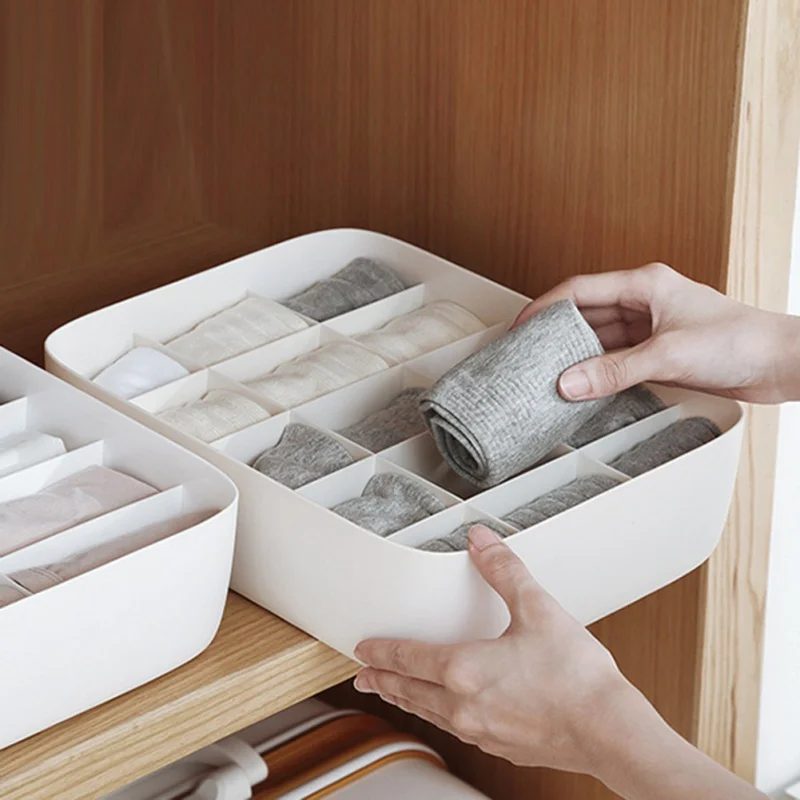 

Бытовой Контейнер Для Хранения нижнего белья, пластиковый практичный органайзер для дома, спальни, одежды, универсальный разноцветный чехо...