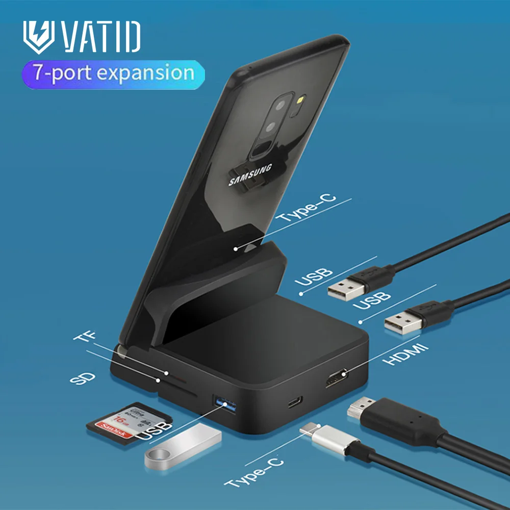 

Док-станция с разъемами USB Type-C и HDMI для телефонов
