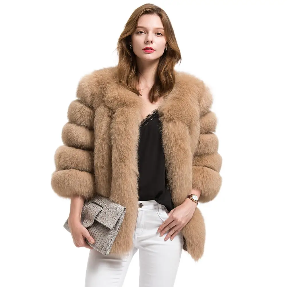 Winter Luxury Fluffy Fur Jacket Parkas For Women Thick Warm Fox Real Fur Coat Women's Ecological Fur Fashion Winter Clothing enlarge