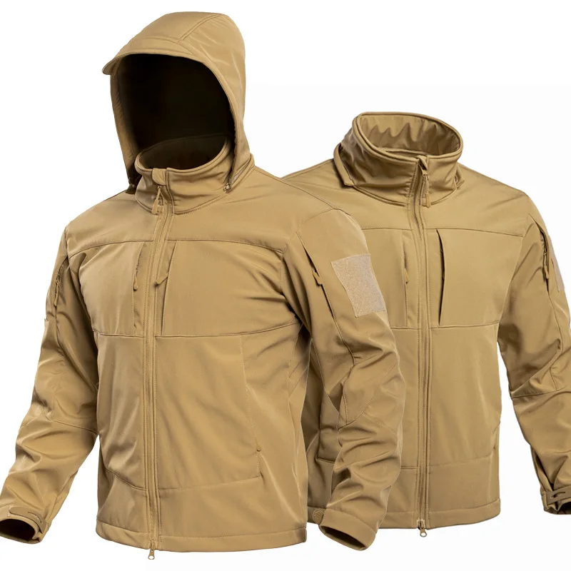 Мужская военная тактическая куртка Special Ops Soft Shell, зимняя теплая куртка на флисовой подкладке со съемным капюшоном, ветровка для пешего туризма, сноуборда (art.: 3920d39aaa089) - 3920d39aaa089