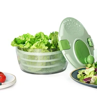 large 4l salad spinner lettuce spinner vegetable washer dryer drainer strainer with bowleasy draining and compact storage