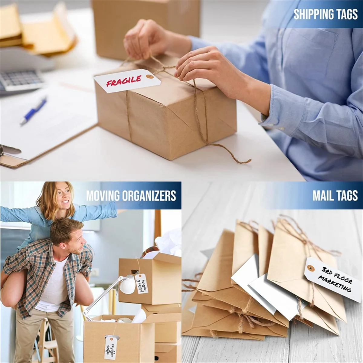 125 шт. подвесные бирки с усиленными ушками и проводом предварительно