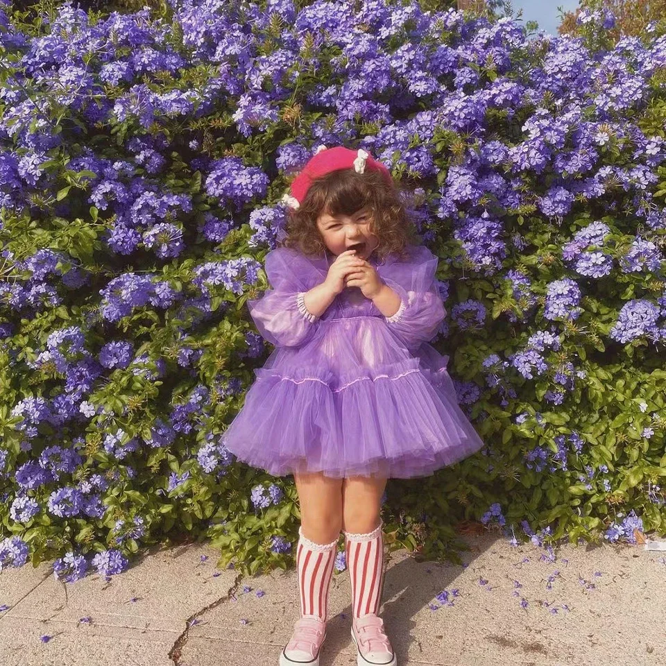 Сетчатое платье принцессы для девочек новинка 2024 RAS Осеннее детское газовое худи