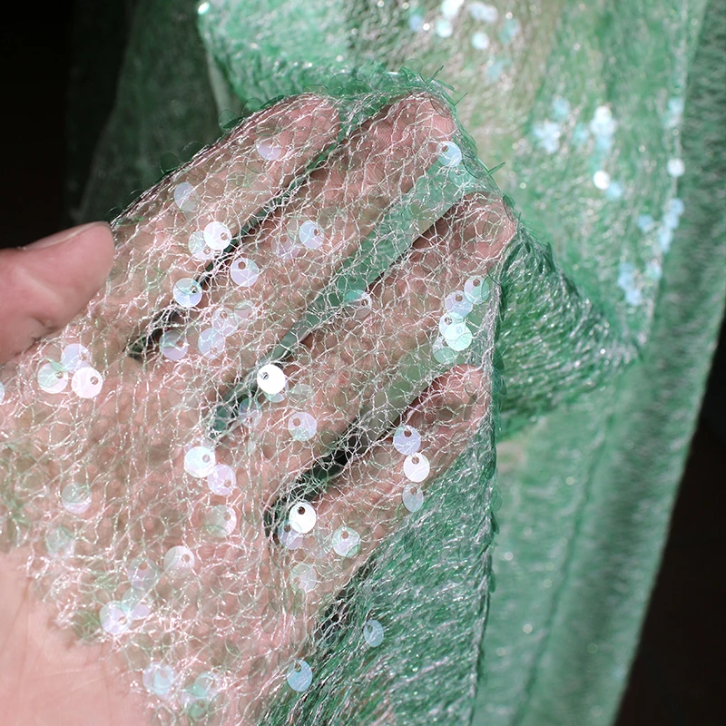 Сетчатая юбка с блестками и пайетками Оригинальная дизайнерская ткань оптовая