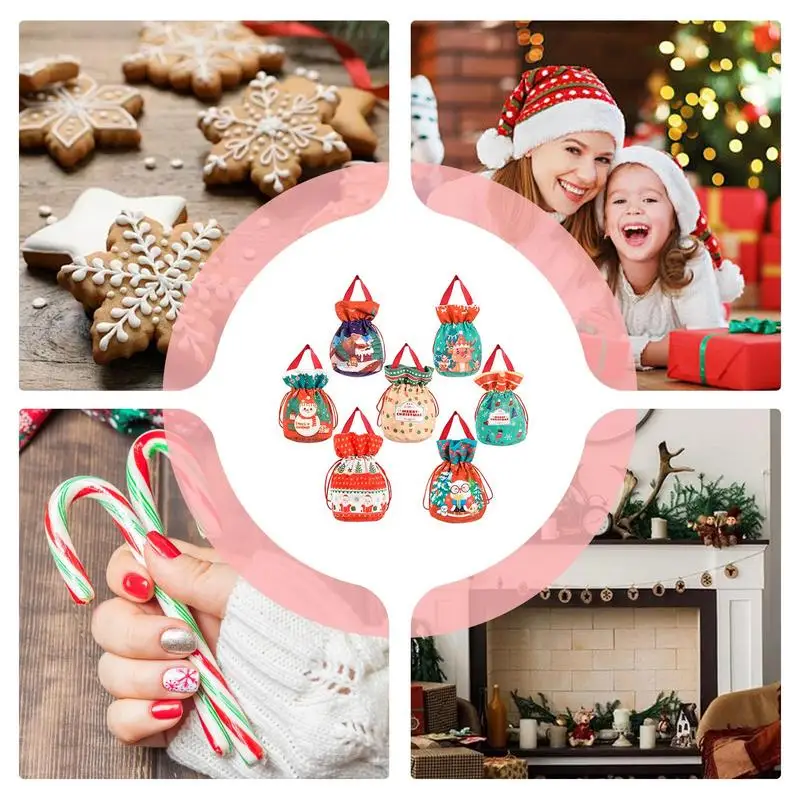 Сумки для конфет изысканные упаковочные пакеты 7 шт. мягкие многоразовые