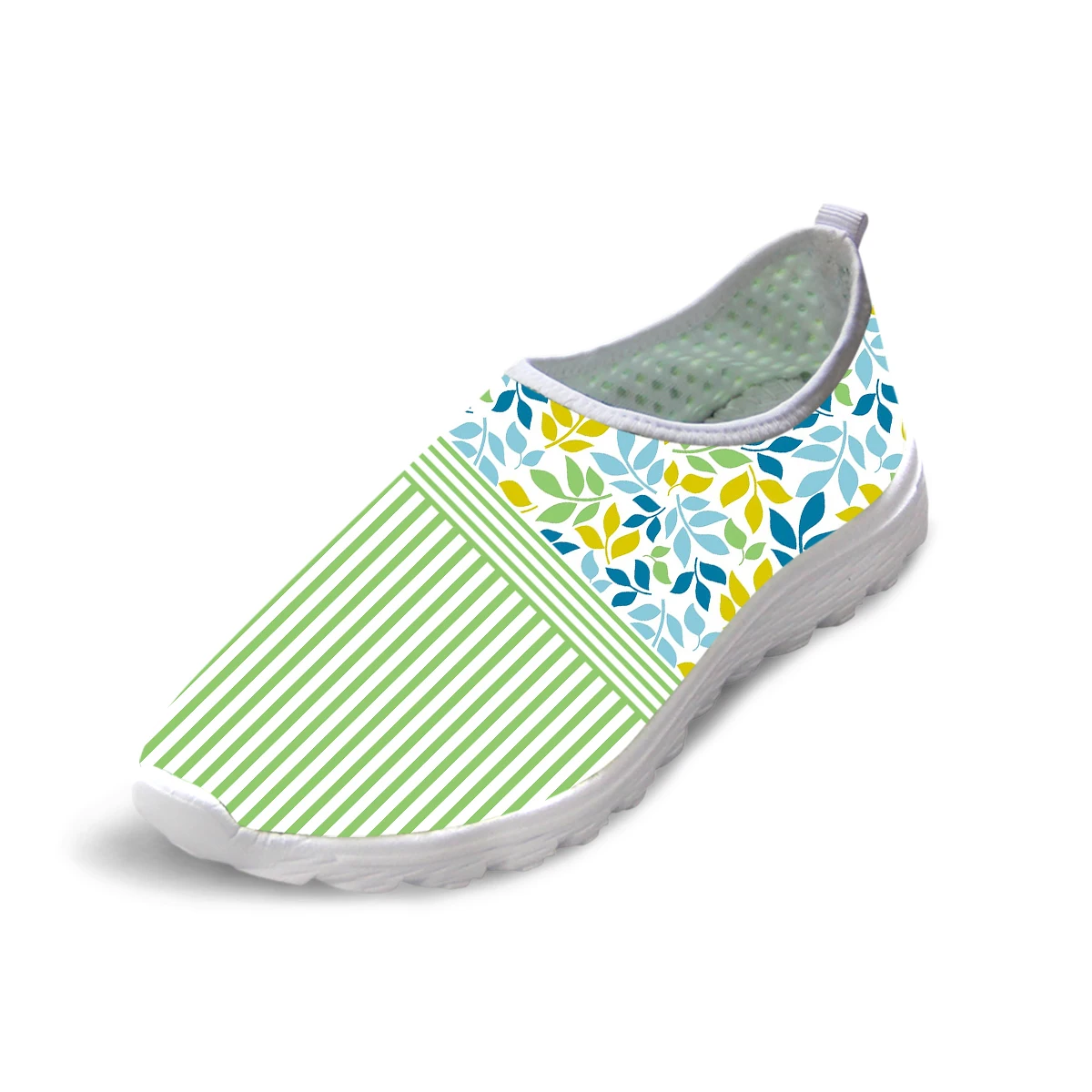 ADVOCATOR Striped Floral Print Mesh Footwear Breathable Woman Flats Shoes Summer Slip on Light Loafers Zapatos Free Shipping