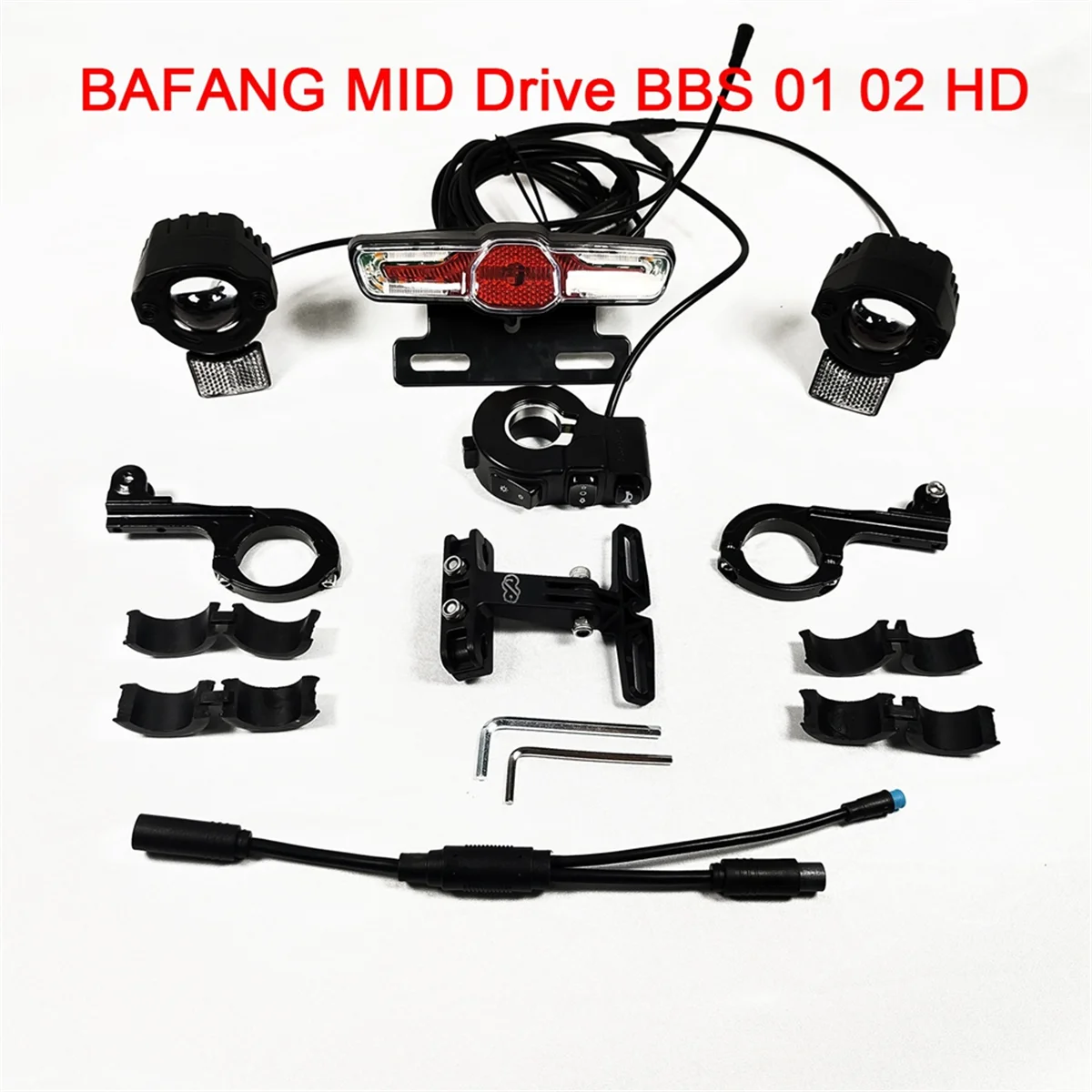 Двойные фары для электрического велосипеда 12-72 в передний и задний поворотный