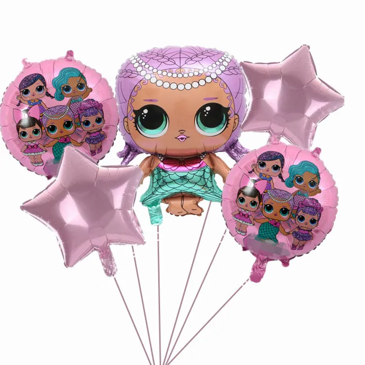

original lol doll surprise Children's birthday party decoration background balloon shape balloon aluminum film