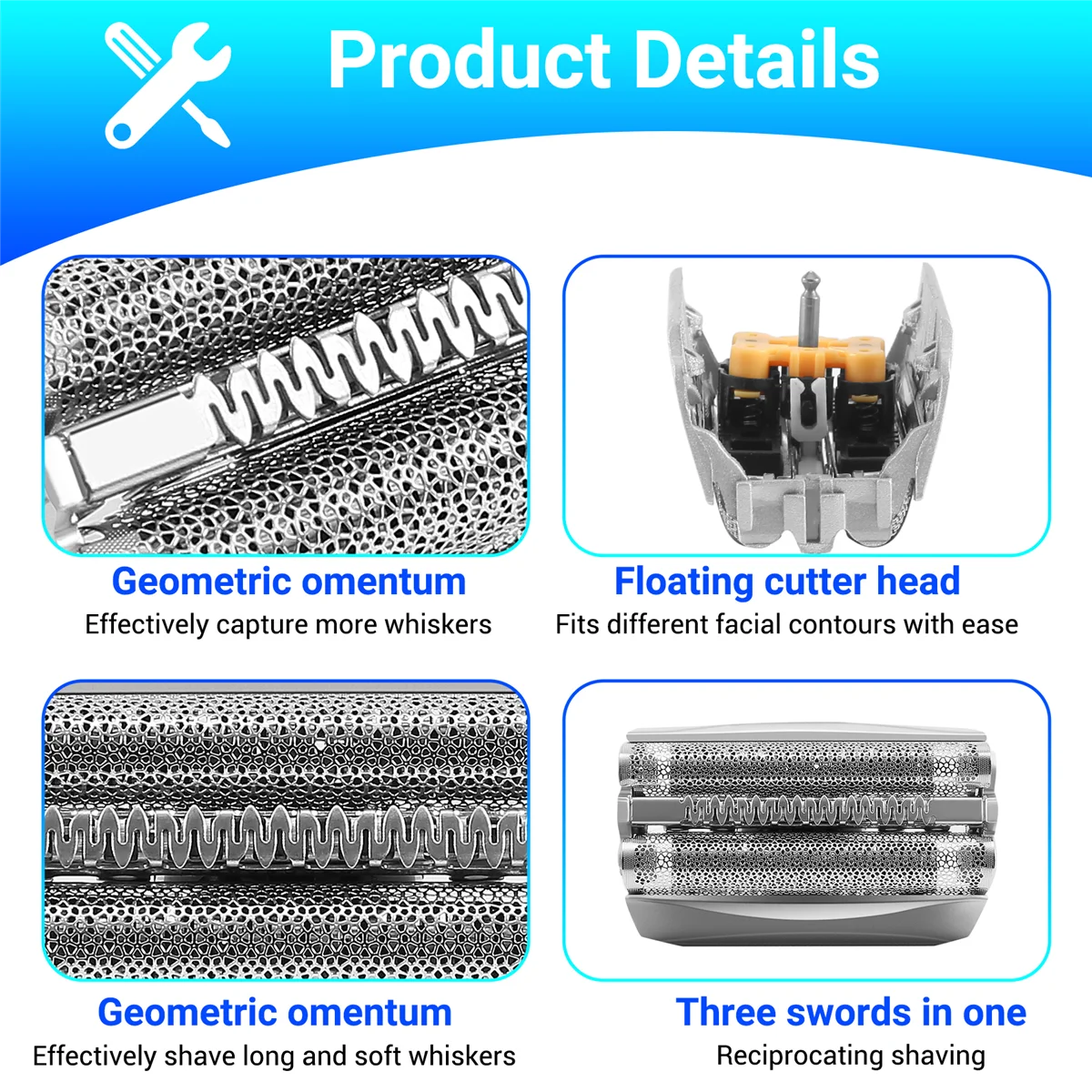 Комбинированный пакет 51S сменное лезвие + бритвенная головка для бритвы Braun Series 5