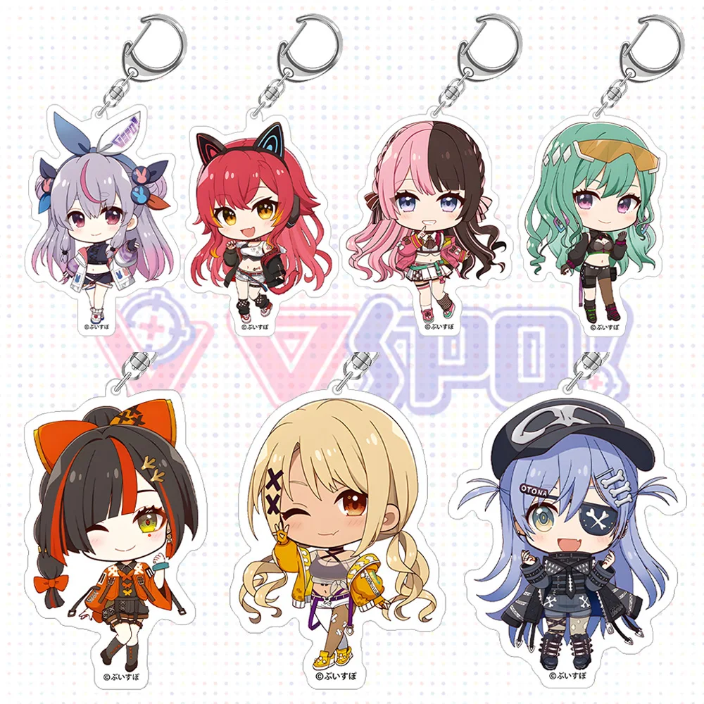 Фото VTuber VSPO GiGO Limited Edition YUMENO AKARI KOMORI MET SHIRANAMI RAMUNE NEKOTA TSUNA Chibi Kawaii Акриловый брелок Подвеска для сумки №1