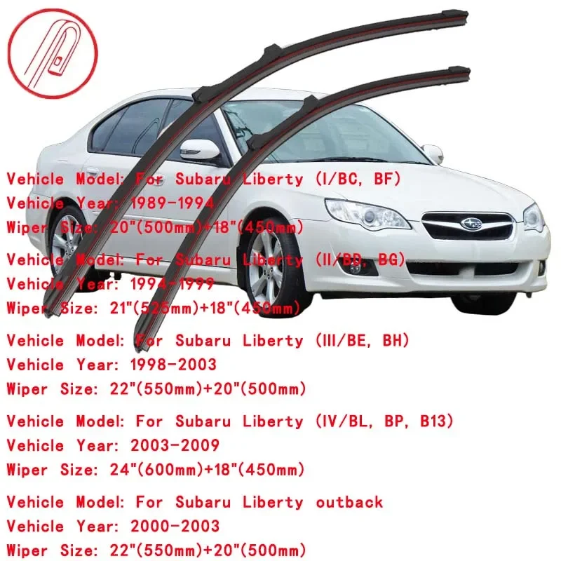 Фото Для Subaru Liberty BF BC BD BG BE BH BL BP B13 Outback Wagon Sedan 1989 1994 1998 2003 2005 2009 Двойные резиновые щетки стеклоочистителя №4