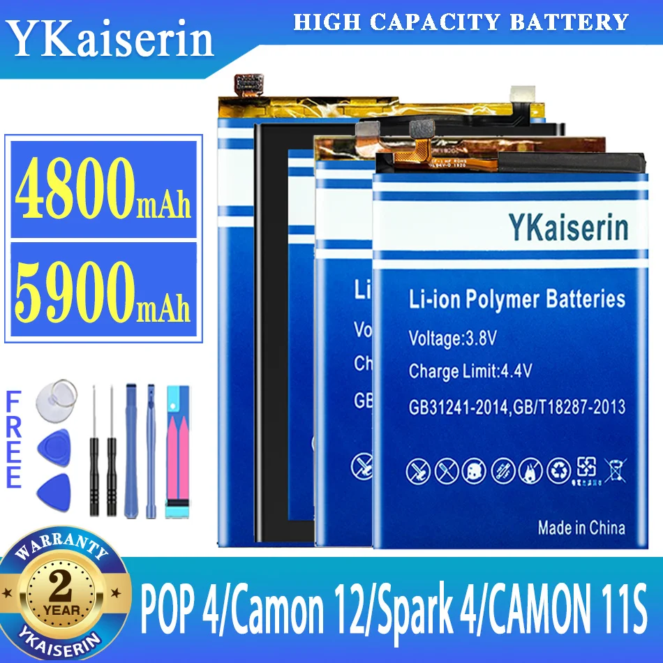 

Аккумулятор ykaisin для TECNO POP 4 POP4/Camon 12 Camon12 CC7 Spark 4 Spark4 KC2/CAMON 11S/Infinix