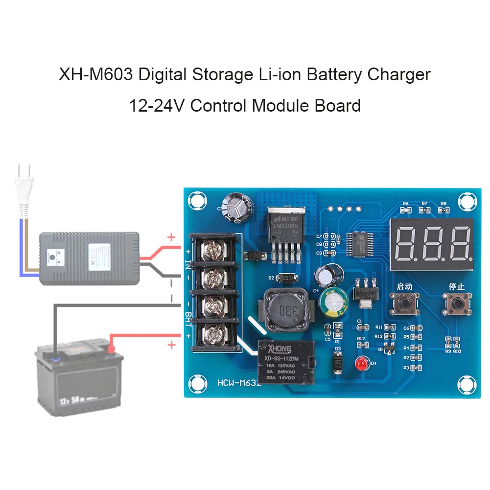 

XH-M603 DC 10-30V 20A Battery Charger Control Module Charging Control Switch Protection Board For 12-24V Various Batteries