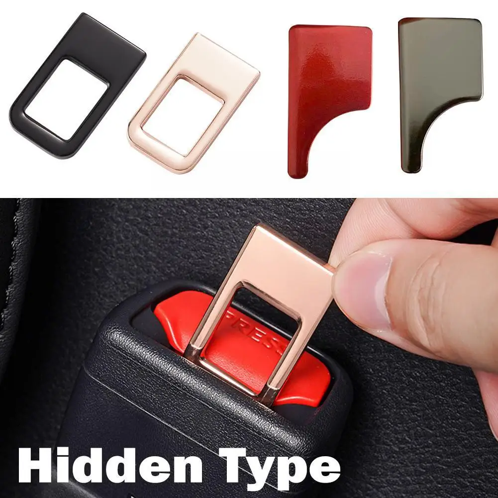 

Hidden Car Seat Safety Belt Buckle Clip Metal Insert Buckles Seat Interior Seatbelt Accessories Card Auto Alert Silencer W9J0