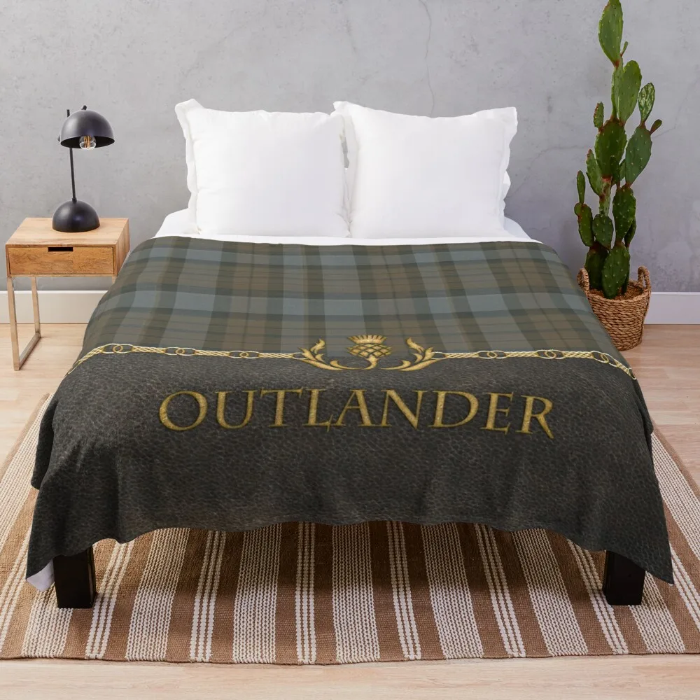 

Couro e tartan-outlander ii lance cobertor cobertor para sofá cobertores macios grande