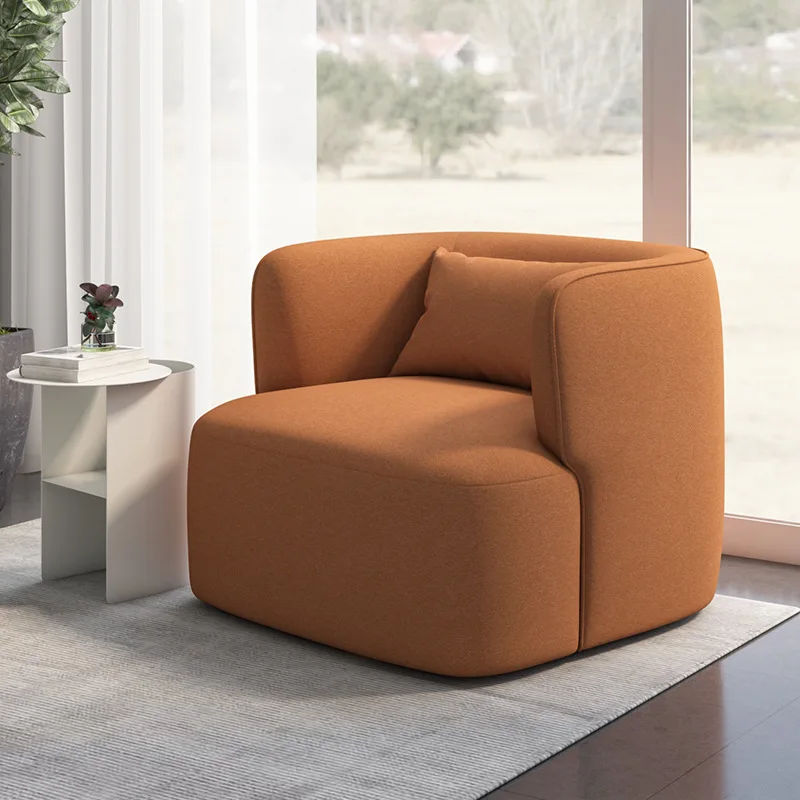 

Nordic lazy sofa light luxury single sofa bedroom living room hotel leisure chair modern minimalist technology fabric