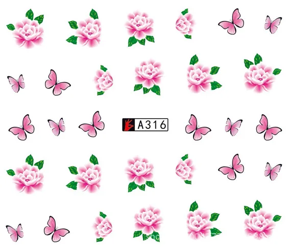 

1Pcs Rose Nail Stickers Water Transfer Art Decals Supplies Flower Design Slider Manicure Decoration Accessories