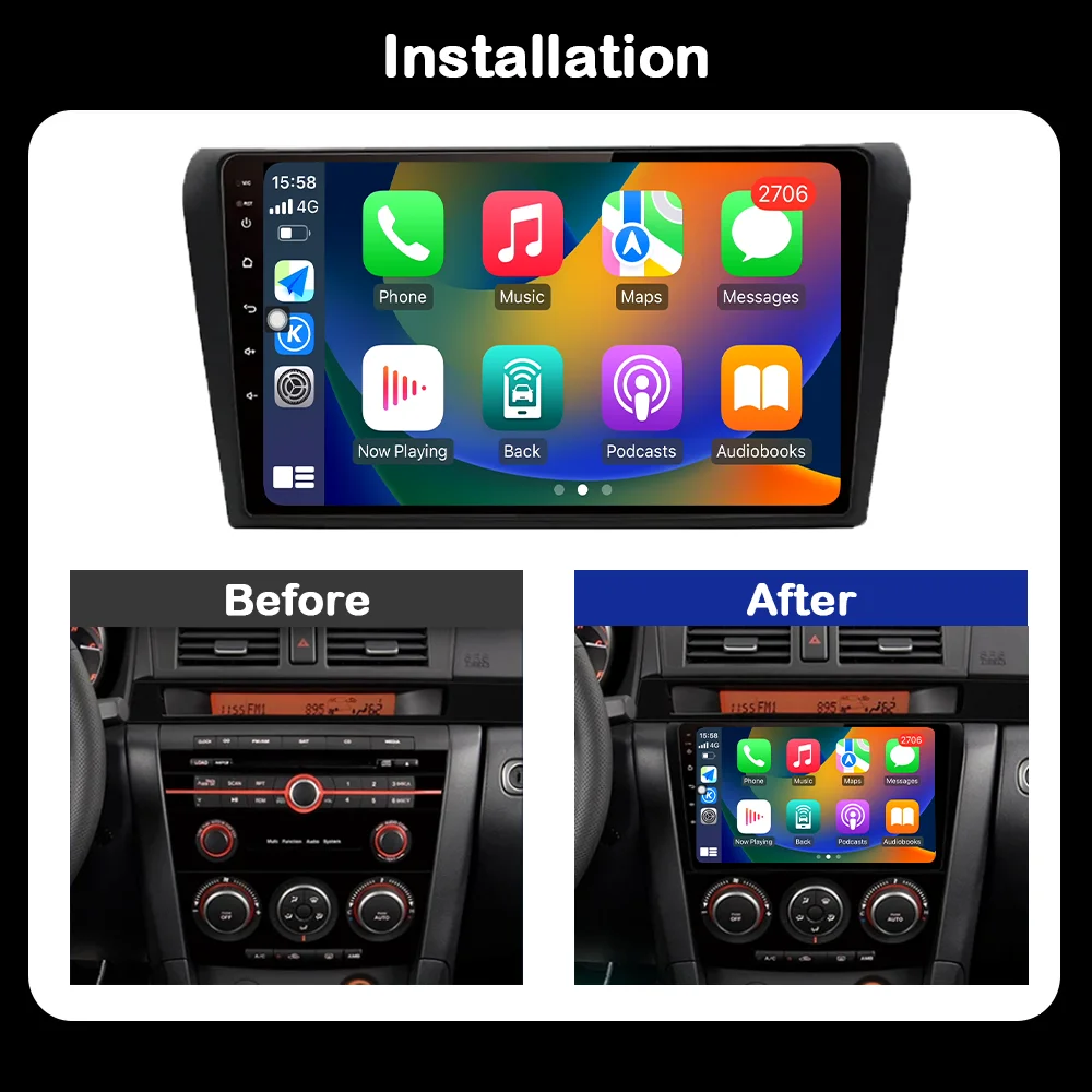 Android GPS-навигационная Система Для Mazda 3 BK Maxx Axel 2004-2009 Автомобильный Радиоприемник