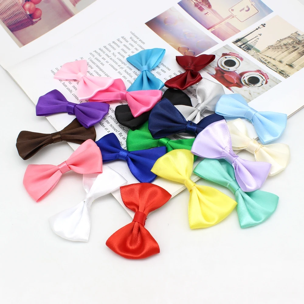 

20pcs or 50pcs 40mm-60mm Satin Ribbon Bows Girls Boutique for Craft Wedding DIY Hair Accessories Sewing Supplies