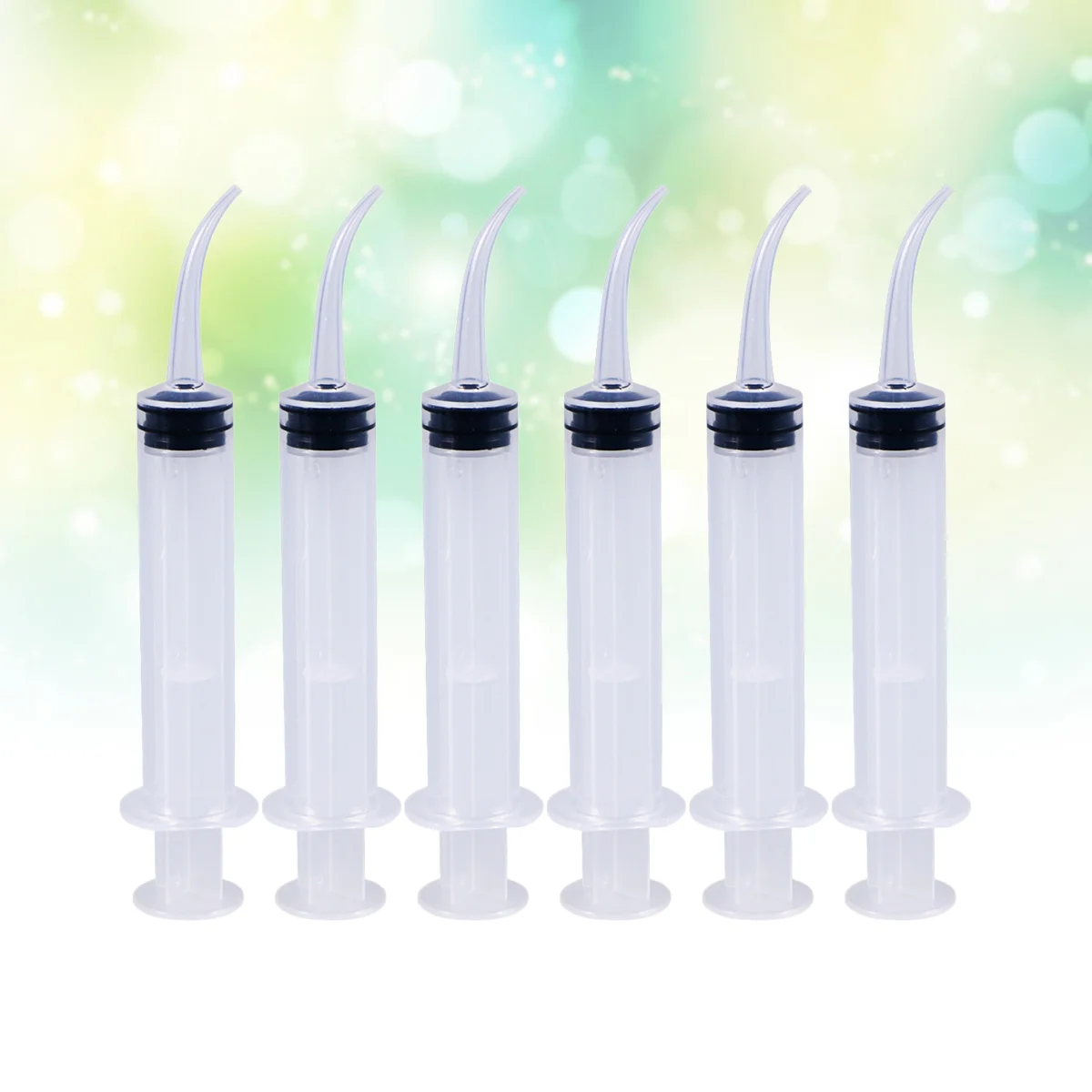 

6pcs Practical See-through Safe Irrigation Syringe with Curved Tip