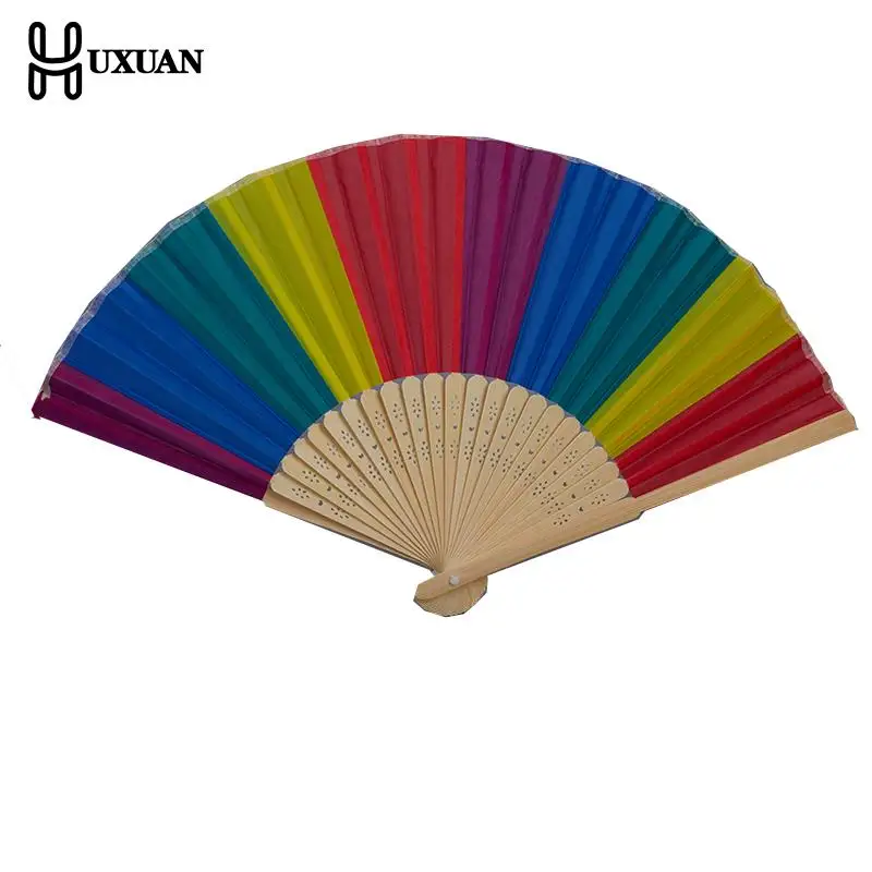 

Радуга ручной складной веер для танцев для свадьбы тематических вечеринок украшения гордость партии украшения фан-Арт Декор для декора