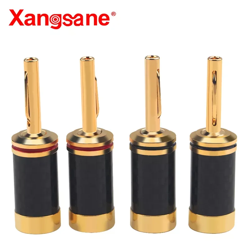 

NEW2023 Xangsane 8pcs/50pcs/100pcs black carbon fiber 3U gold banana plug welding-free speaker audio amplifier plug