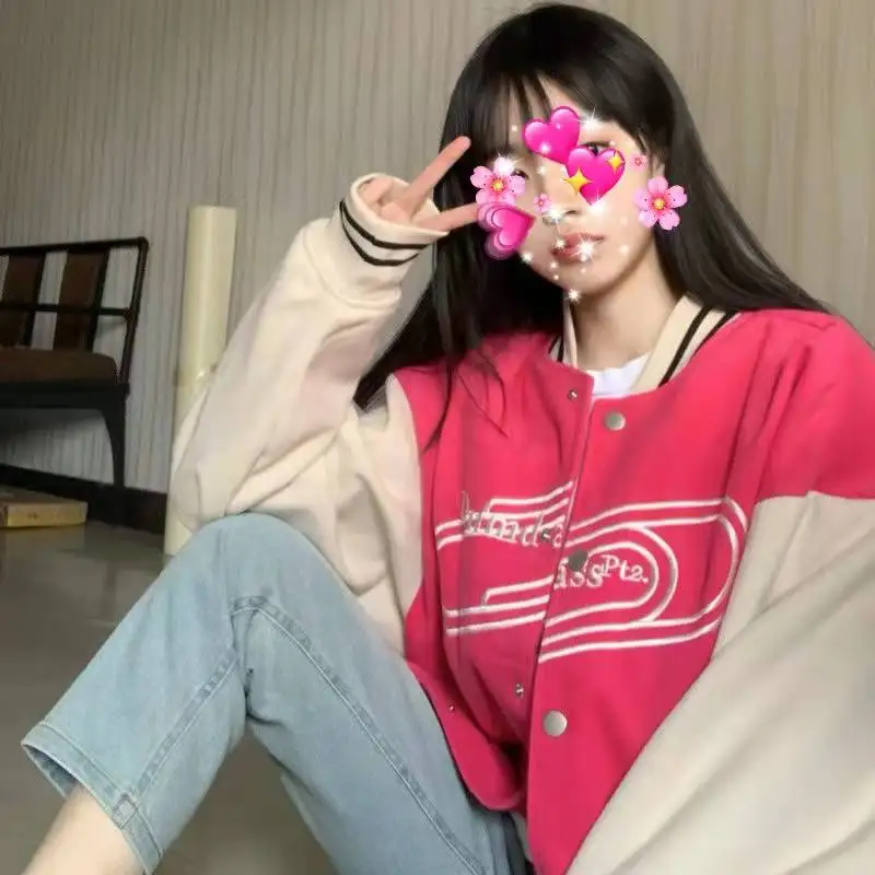 Куртка женская в сеточку Повседневная Свободная бейсбольная форма Корейском