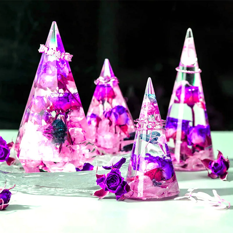DIY Epoxy Resin Mold Cone Hexagonal Ring Storage Jewelry Decoration Silicone |