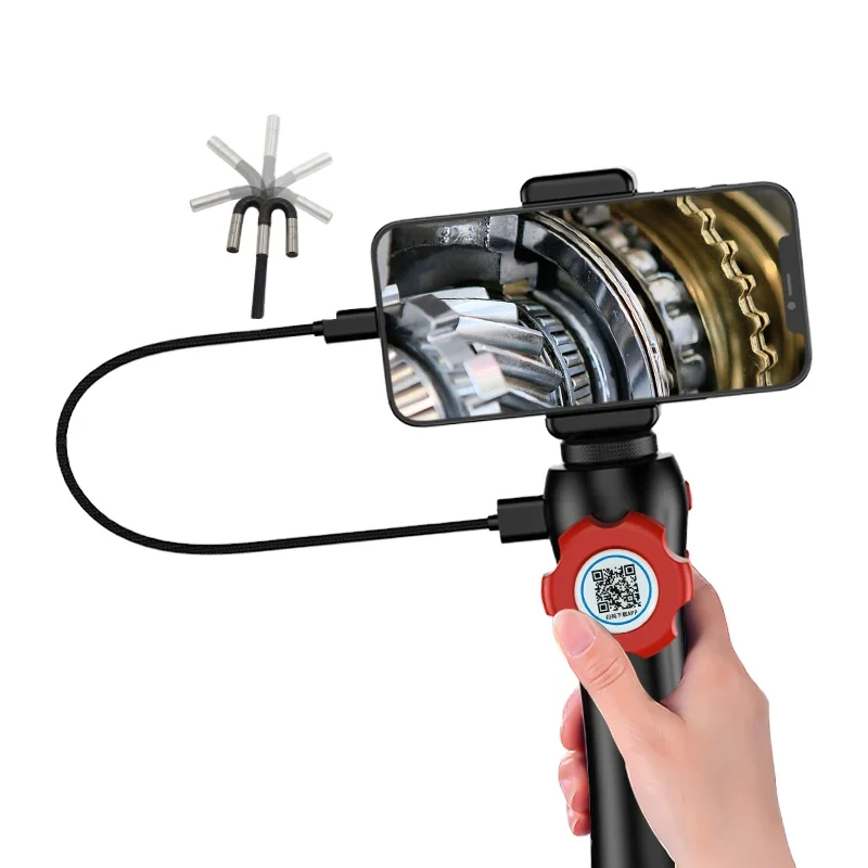 

Новейшая камера-эндоскоп с двусторонним управлением на 180 градусов, автомобильная камера-бороскоп 8,5 мм, USB промышленный эндоскоп для планше...