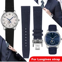 for longines pioneer sports series watchband l3 810l3 820 sport canvas strap 20mm 21mm 22mm for men leather bottom accessories