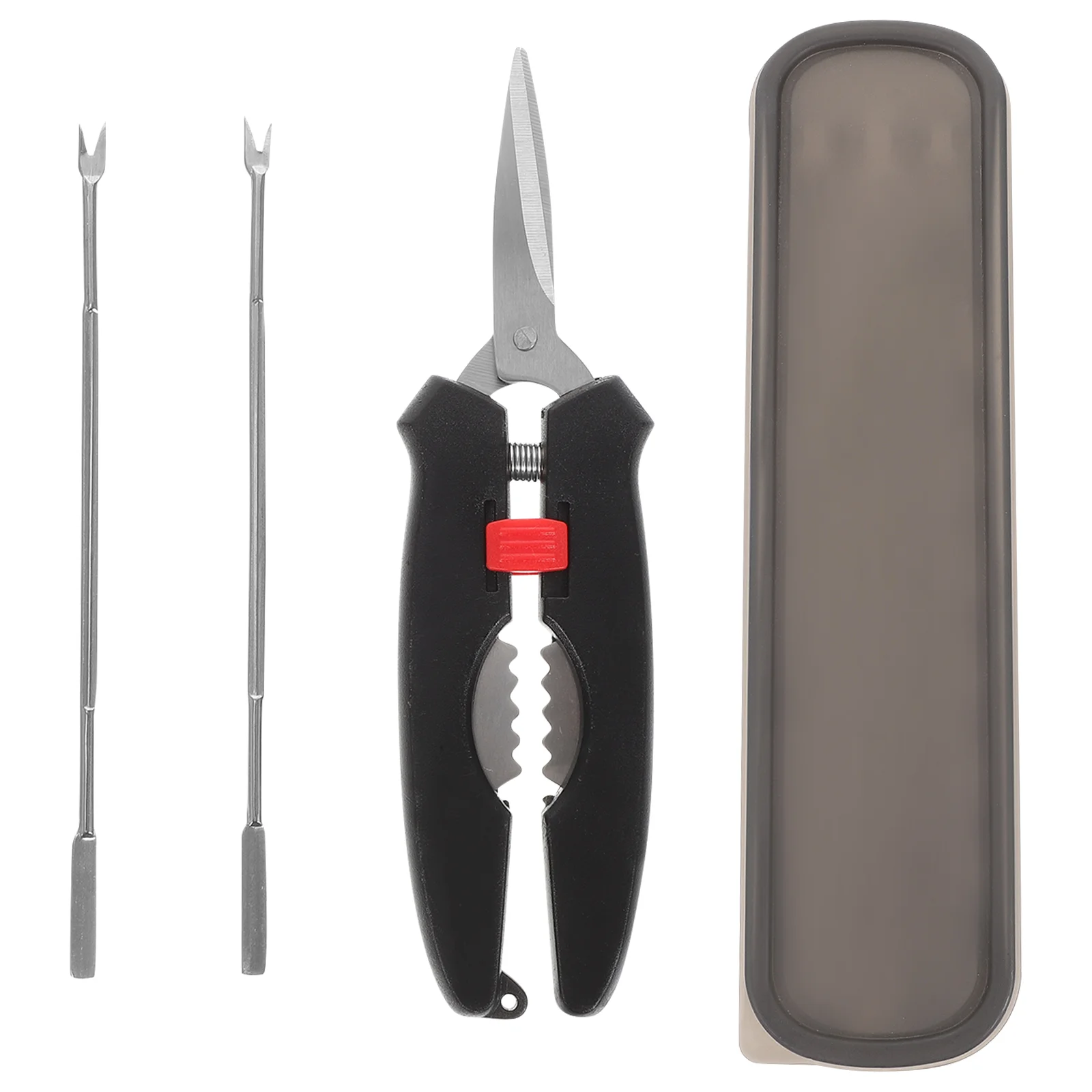 

Crab Seafood Lobsterleg Shrimp Crackers Forks Tool Shears Shucker Peeler Scissors Picks Sheller Steel Eating Opener Prawn