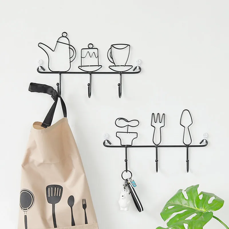 

Creative Wall Rack Clothes Storage Rack Hook Coat Hanger Key Chain Shelf Bathroom Towel Rack Home Decoration