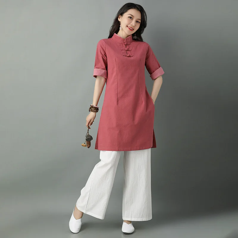 Женский хлопковый льняной костюм Тан форма кунг-фу тайчи в китайском стиле набор