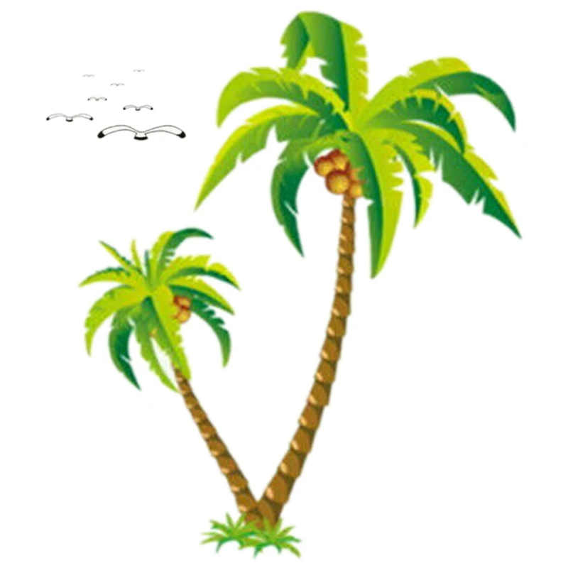 

Кокосовая пальма стикер тропический пляж Стены Наклейка гостиная фон стикер