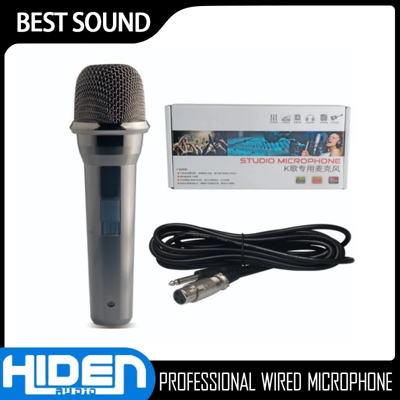 

Free Shipping Handheld Karaoke Mic With On/Off Switch For KTV Party Live Vocal Speech Professional Wired Dynamic Microphone