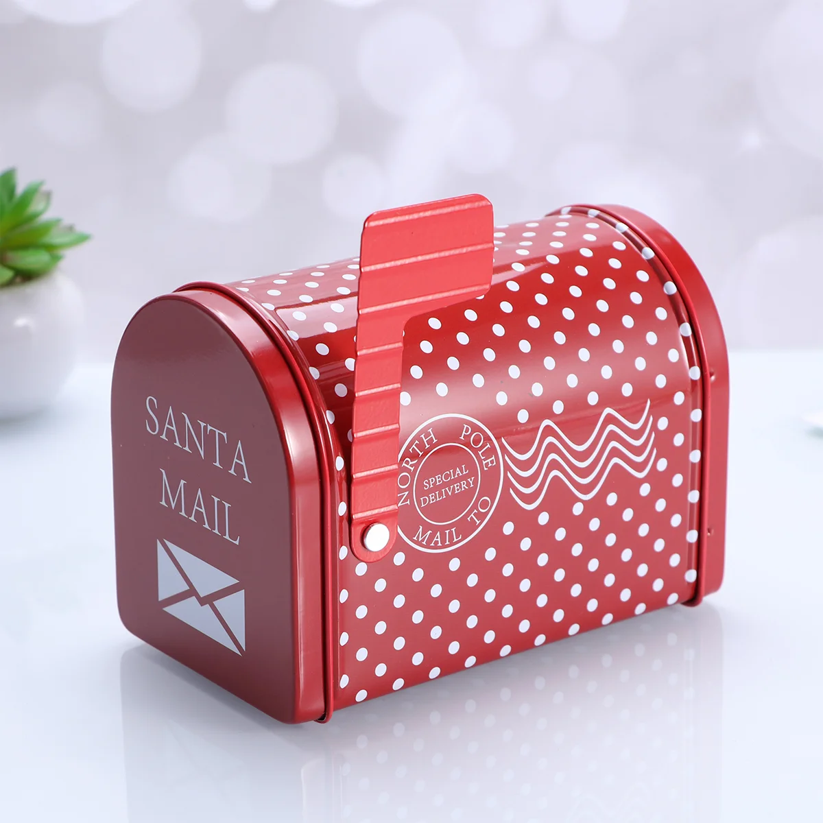 

Christmas Box Candy Tin Gift Boxes Mailbox Tins Treatcookie Containers Tinplate Present Decorative Favor Favors Holiday Wedding