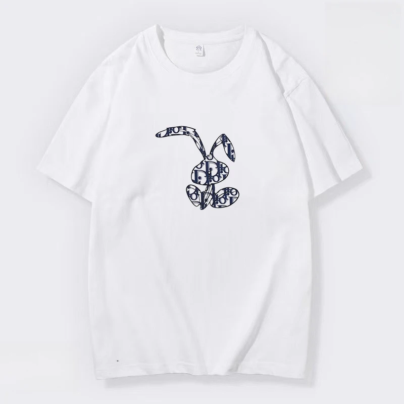 

Футболка Мужская/женская оверсайз с принтом кролика, 100% хлопок, Y2k