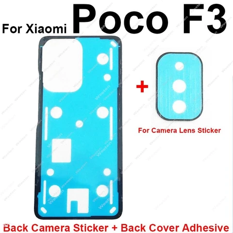 Клейкая крышка корпуса задней батареи для Xiaomi Poco X2 X3 X3Pro X3NFC Poco M4 F2 Pro F3 X4 GT Наклейка на заднюю камеру Лента