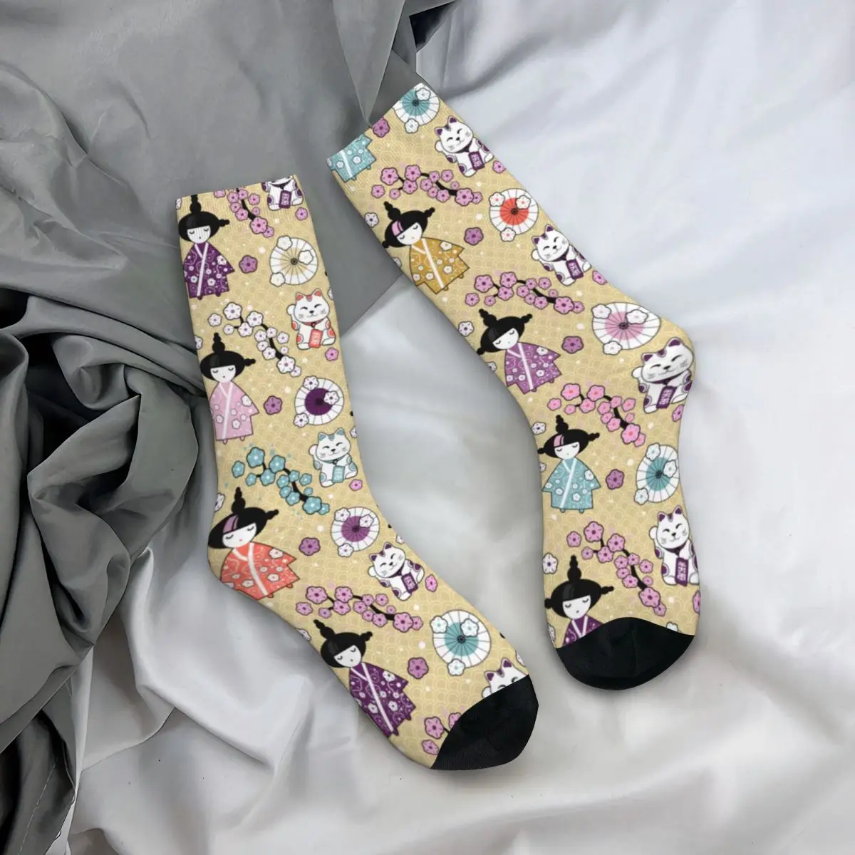 

Japanese Anime Socks Cute Dollsand Neko Cats Indoor Comfortable Mid Stockings Large Chemical Fiber Pretty Youth Socks