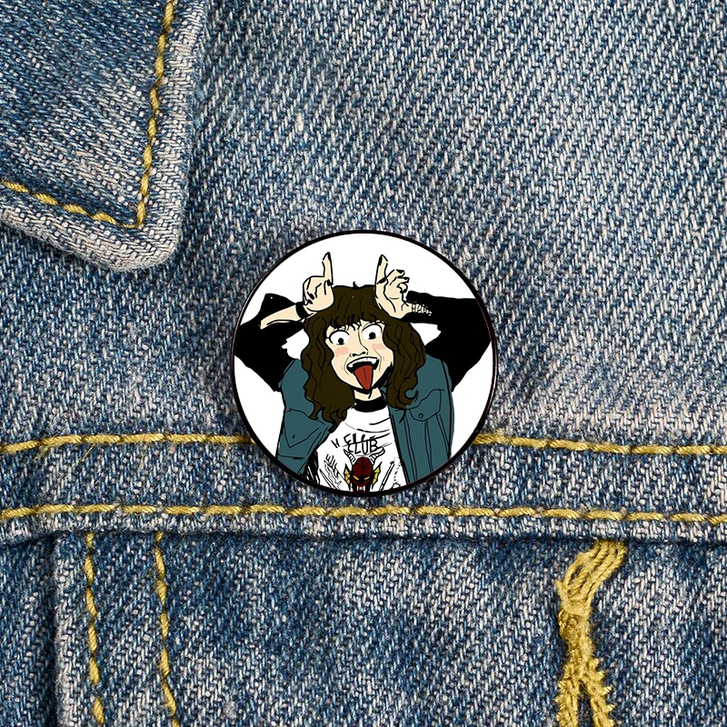 Винтажные броши на заказ Эдди мунсон гримаса булавка хеллфайер клуб рубашка