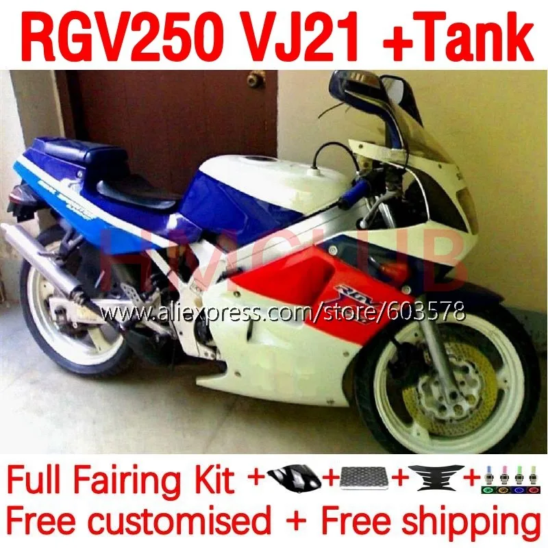 

Body+Tank For SUZUKI RGV250 SAPC VJ21 RGVT-250 RGVT RGV 250 RGVT250 88 89 VJ 21 RGV-250 1988 1989 Fairings 182No.49 red white