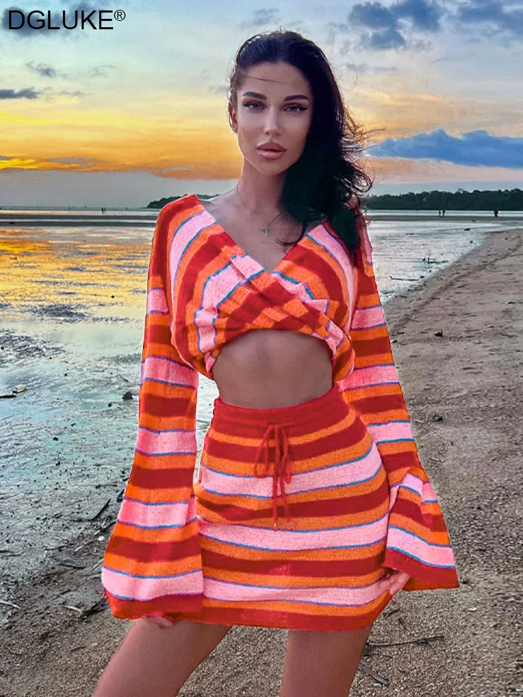 Модный комплект из 2 предметов юбка и топ стандартной длины привлекательная