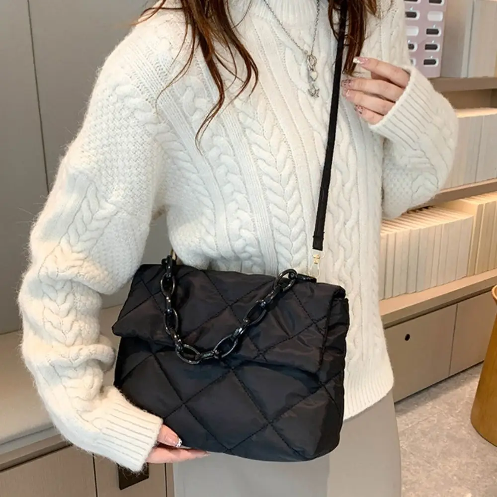 Хлопковая сумка через плечо Down Space в клетку с ромбами корейская на акриловой