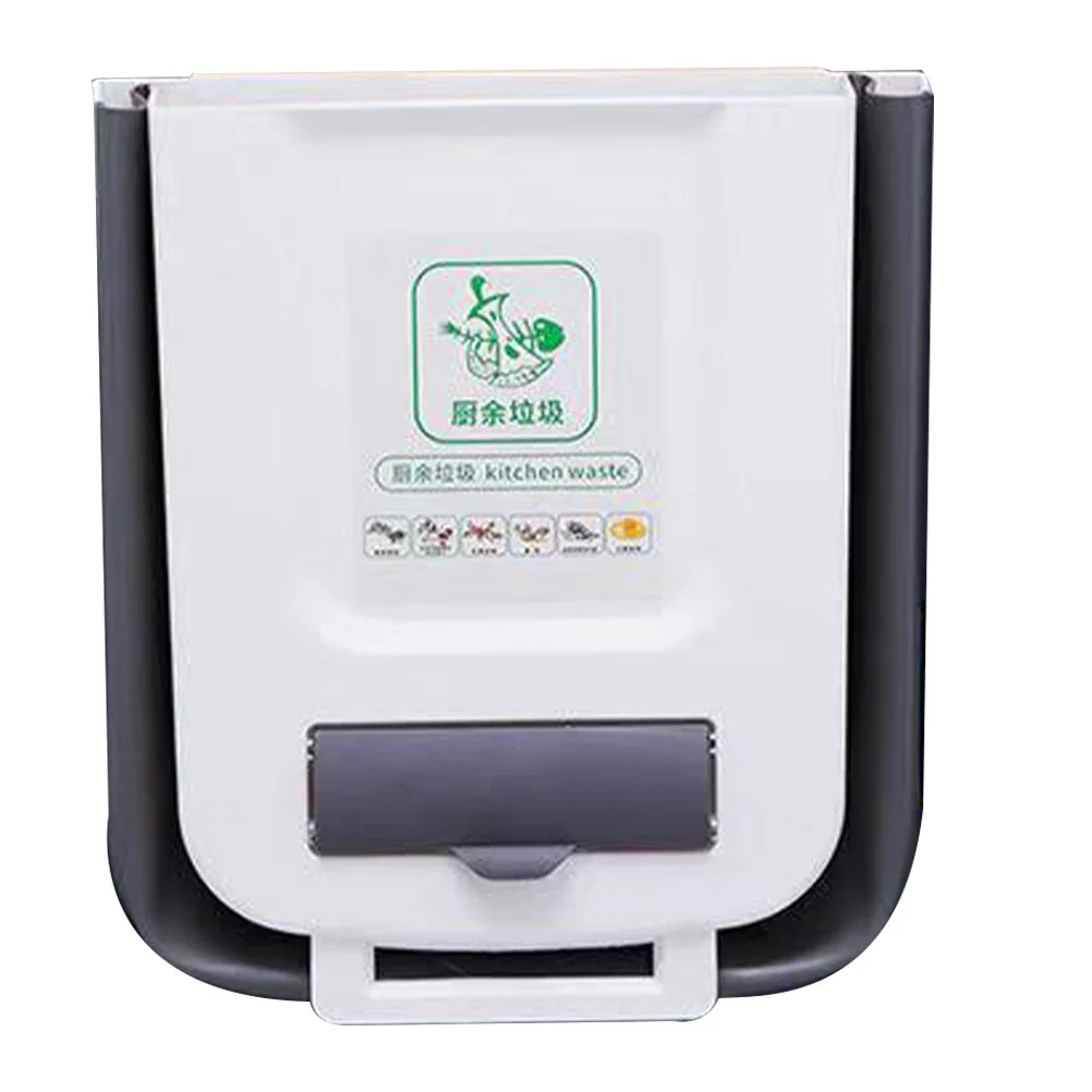 

Plastic Trash Can Rack Hanging Kitchen Waste Basket Garbage Bin Small Bins Folding