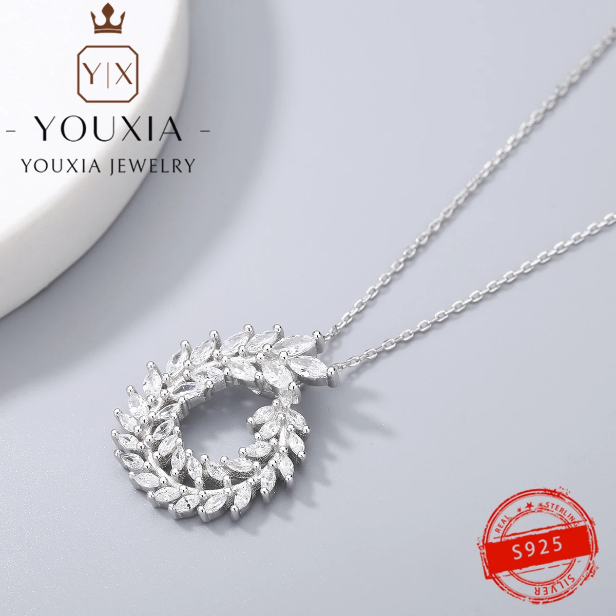 hot selling own brand diy925 sterling silver european and american rice ears full of diamonds design party banquet ladie jewelry free global shipping