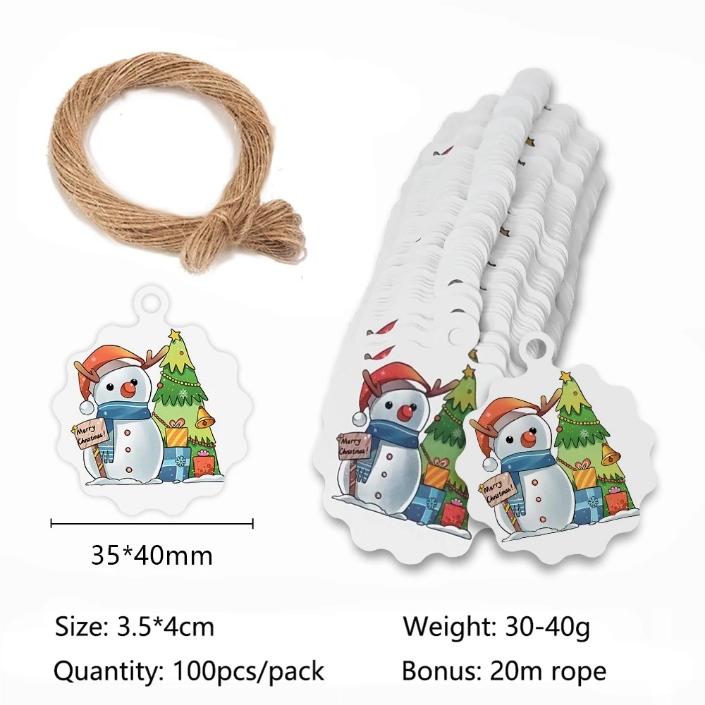 

Рождественские бирки из крафт-бумаги 100 шт.