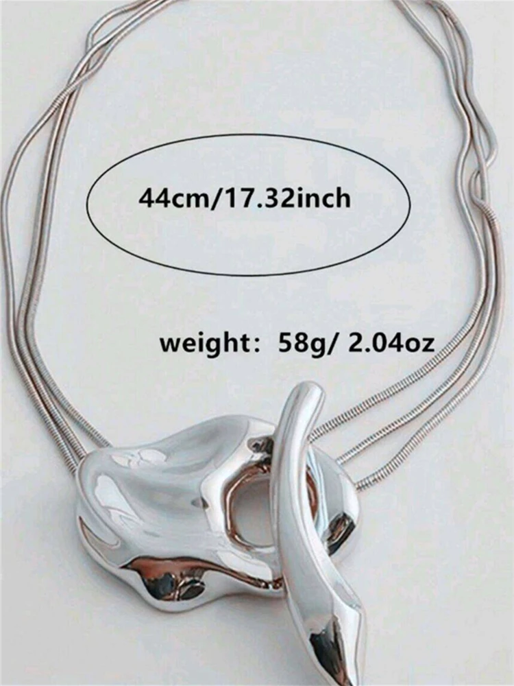 Массивное геометрическое металлическое ожерелье с пряжкой