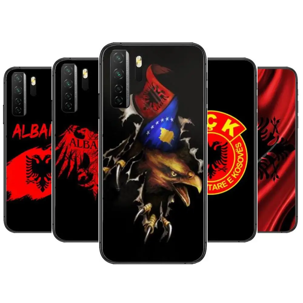 

Albania Flag Eagle Black Soft Cover The Pooh For Huawei Nova 8 7 6 SE 5T 7i 5i 5Z 5 4 4E 3 3i 3E 2i Pro Phone Case cases