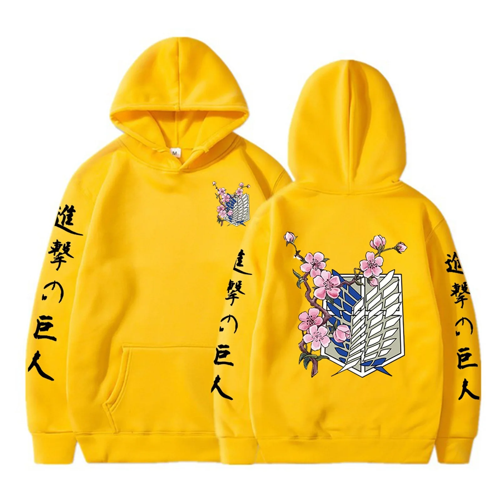 

2022NEW Xfh 2021 Japanese Anime Graphic Hoodies Men Attack on Pullover Sweatshirt Unisex Male