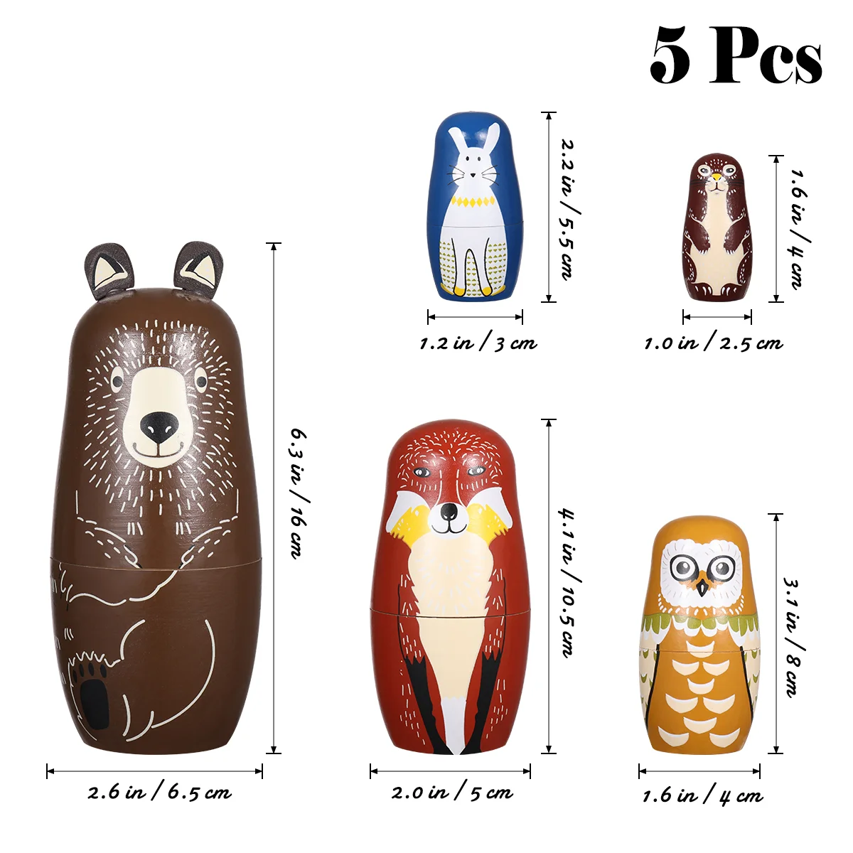 

5 шт., русские деревянные игрушки-матреши